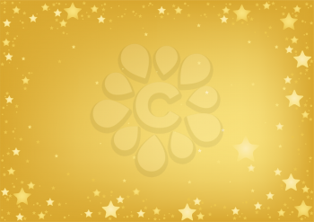 Royalty Free Clipart Image of a Starry Gold Background