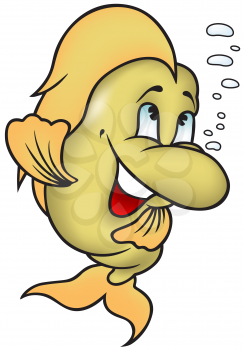 Royalty Free Clipart Image of a Happy Goldflish