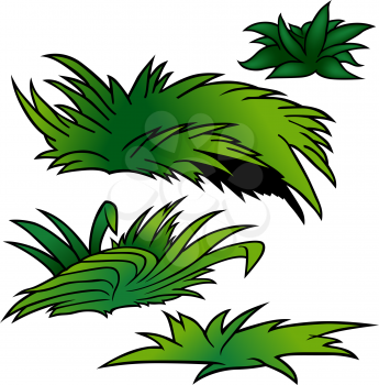 Royalty Free Clipart Image of a Set of Grasses