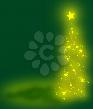 Royalty Free Clipart Image of a Tree on Green