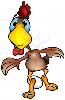 Royalty Free Clipart Image of a Hen and an Egg