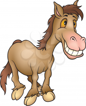 Royalty Free Clipart Image of a Smiling Horse