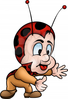 Royalty Free Clipart Image of a Happy Ladybug