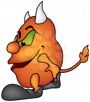 Royalty Free Clipart Image of a Small Devil