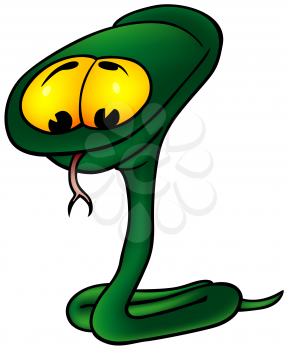 Royalty Free Clipart Image of a Small Green Snake