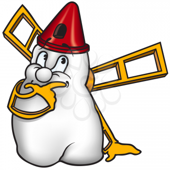 Royalty Free Clipart Image of a Windmill Tooth