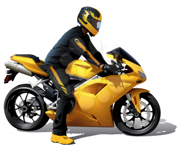 Royalty Free Clipart Image of a Motorcyclist