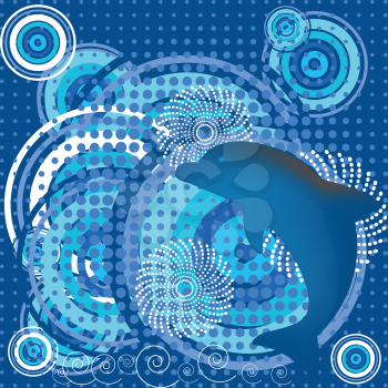 Royalty Free Clipart Image of a Dolphin Background