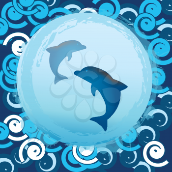 Royalty Free Clipart Image of a Dolphins in a Circle