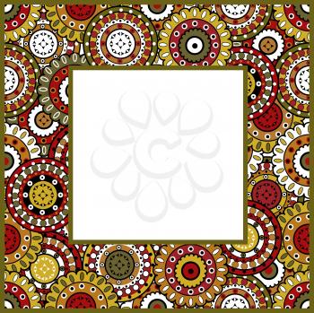 Royalty Free Clipart Image of a Frame With Asian Elements