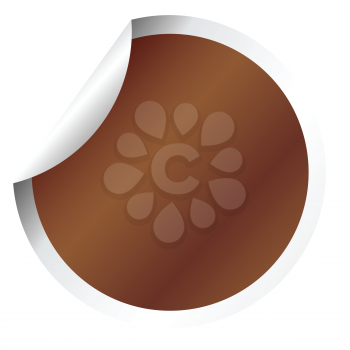 Royalty Free Clipart Image of a Brown Sticker