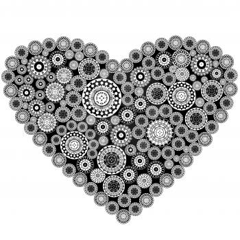 Royalty Free Photo of a Heart With Grey Motifs