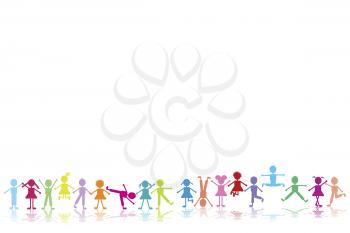 Royalty Free Clipart Image of a Group of Happy Children Playing