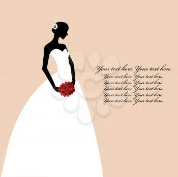Royalty Free Clipart Image of a Bride With Space for Text