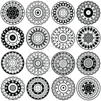 Royalty Free Clipart Image of a Black Doily Elements