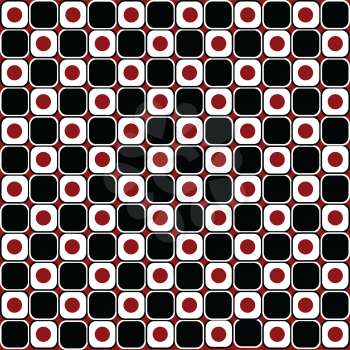 Abstract background in red and black circles