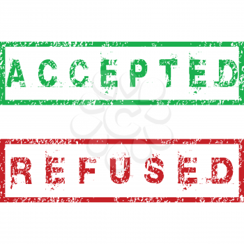 Accepted and Refused stamps