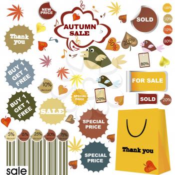 Autumn sale-set of stickers and labels