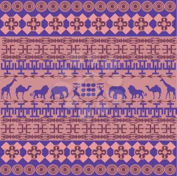 Royalty Free Clipart Image of a Pink and Purple African Inspired Background