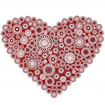 Royalty Free Photo of a Motifs on a Red Background Heart
