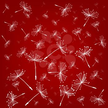 Red seamless with dandelion seeds