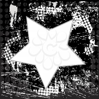 Star isolated on grunge background