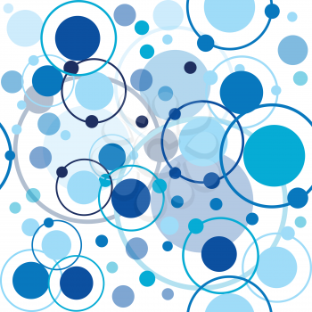 Blue circles and dots pattern