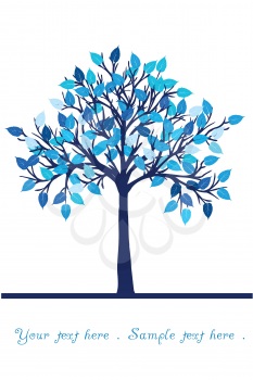  Happy blue tree with place for sample text 