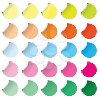 Collection of colored round stickers