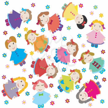cute baby background with dolls