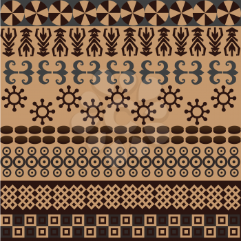 Ethnic pattern with african symbols and ornaments 