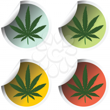 Fresh stick labels with marijuana leaf