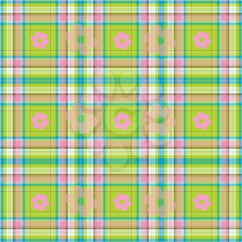 Green texture with squares and flowers