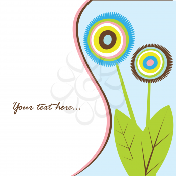 Vector card with spring flowers