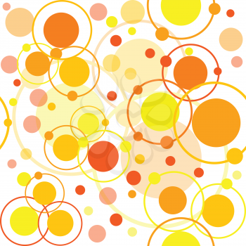 Orange circles and dots pattern