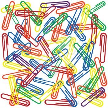 Paper clips sealmess on white background