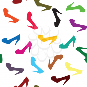 Background with colored shoes