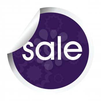 Royalty Free Clipart Image of a Purple Sticker With the Word Sale