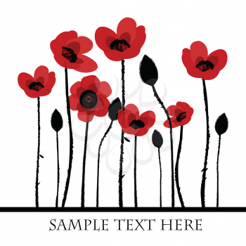 Red poppies background