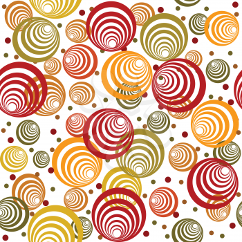 Retro pattern with abstract circles and dots