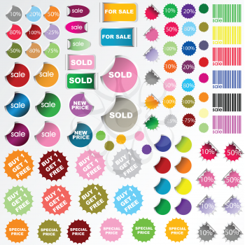 Set of sale stickers and labels