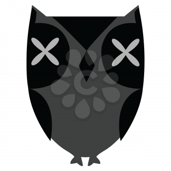 Royalty Free Clipart Image of a Grey Owl