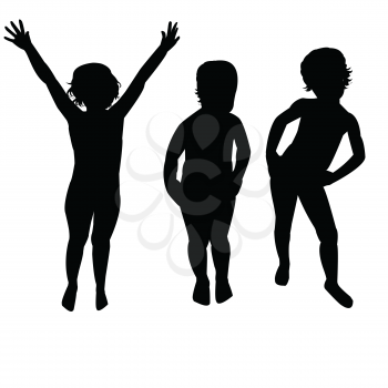 Three children silhouettes
