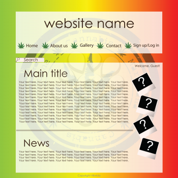 Website with rasta theme , marijuana background