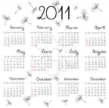 Royalty Free Clipart Image of 2011 Calendar 