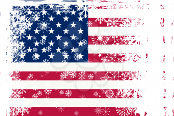 Royalty Free Clipart Image of a Grungy American Flag