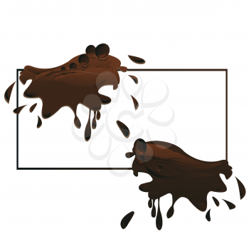 Royalty Free Clipart Image of a Rectangle With Melting Chocolate Splashes