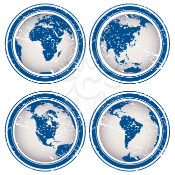 Royalty Free Clipart Image of Blue Rubber Stamps