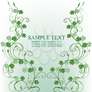 Royalty Free Clipart Image of a Card With Shamrocks Around the Edges