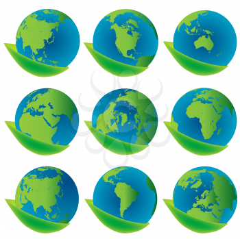 Royalty Free Clipart Image of a Earth Globes